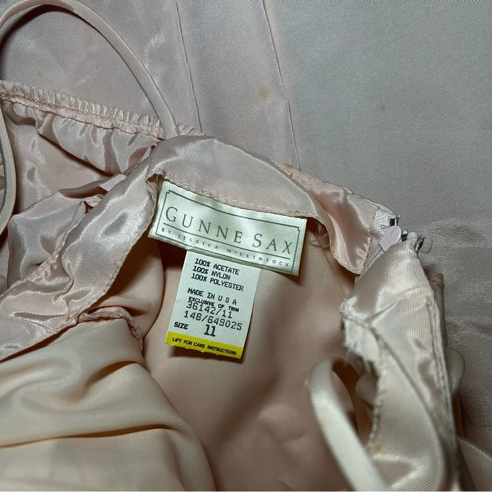 Gunne Sax Blush Satin Dress - Picture 7 of 8